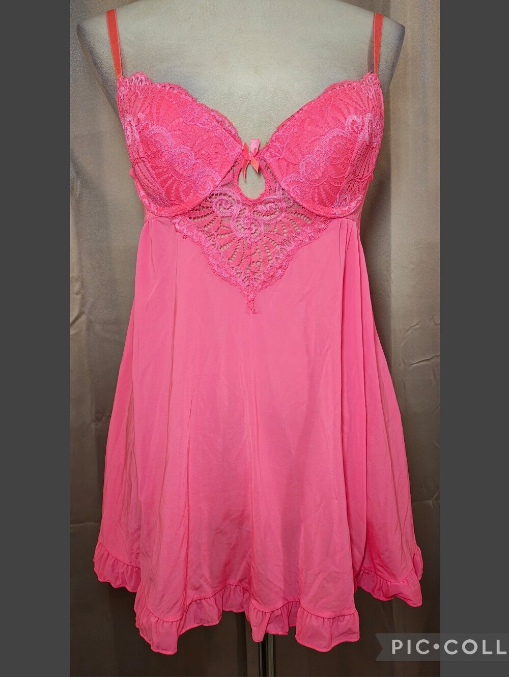 💋Y2K René Rofé Underwire Lace Babydoll Chemise Lingerie Dress💋 - Picture 1 of 7
